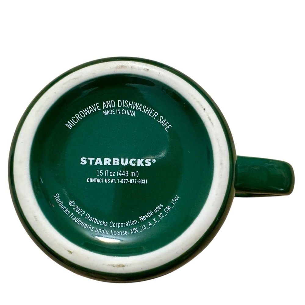 Starbucks 2022 Marbled Green Coffee Mug Cup 15 oz.​​​ - Picture 5 of 7